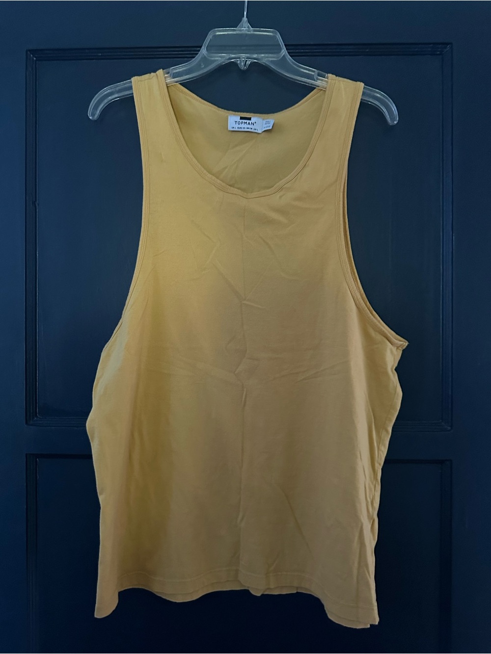 Topman Men’s Mustard Yellow Sleeveless Tank Top - fitted